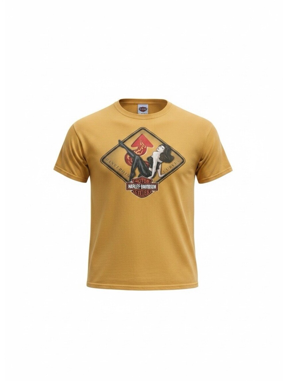 HARLEY DAVIDSON Savanna River Street Georgia Motorcycle Size XL Yellow Shirt Y2K